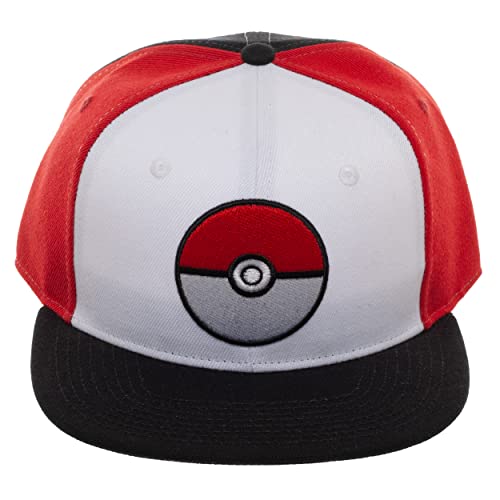 Pokemon Adult Pokeball Adjustable Hat with Pre-Curved Bill Multi