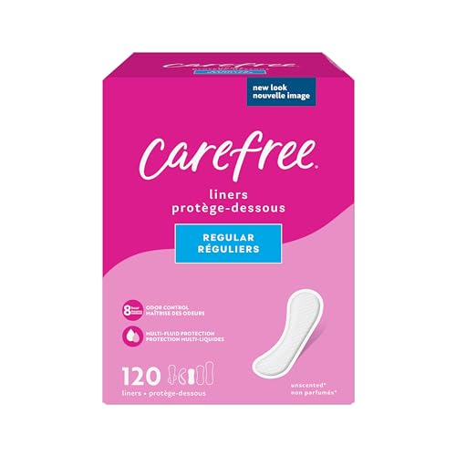 Carefree Panty Liners, Regular Liners, Unwrapped, Unscented, 120ct (Packaging May Vary)