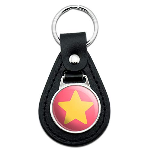 GRAPHICS & MORE Black Leather Steven Universe Steven Star Keychain