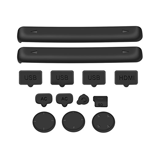 TNP Nintendo Switch Dust Cover Dust Proof Kit Accessory - Soft Rubber Plugs Set (13 Packs) Dust Prevention Cover Case Pack + Tempered Glass Screen Protector Nintendo Switch