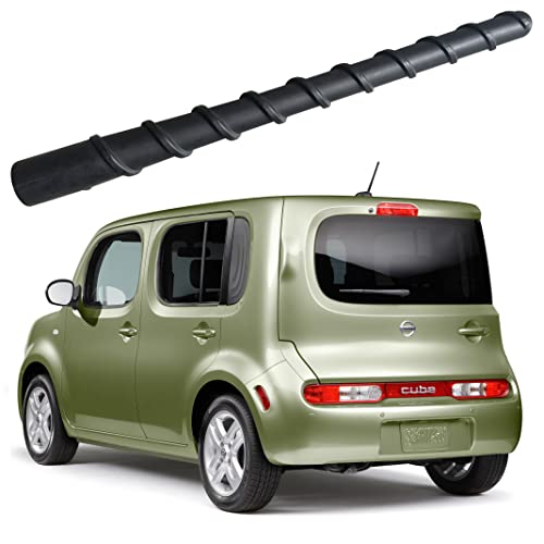 7 Inch Flexible Spiral Rubber Antenna for Nissan Cube (2009-2014), Car Wash Proof - Internal Copper Coil Antenna Mast Replacement