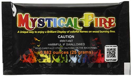 Mystical Fire Flame Colorant Vibrant Long-Lasting Pulsating Flame Color Changer for Indoor or Outdoor Use 0.882 oz Packets 50- Count Box by Mystical Fire