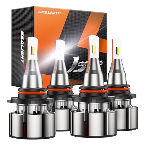 SEALIGHT 9005 9006 Bulbs Combo 2024 Upgraded, 800% 48000LM Super Bright L2 9005 9006 Hi/Lo Bulbs with 15000RPM Cooling Fan, 5 Min Plug-N-Play, Fog Bulbs, Powersports Accessory Lights, Pack of 2