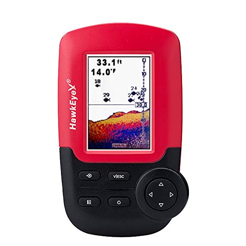 HawkEye Fishtrax 1C Fish Finder with HD Color Virtuview Display, Black/Red, 2' H x 1.6' W Screen Size