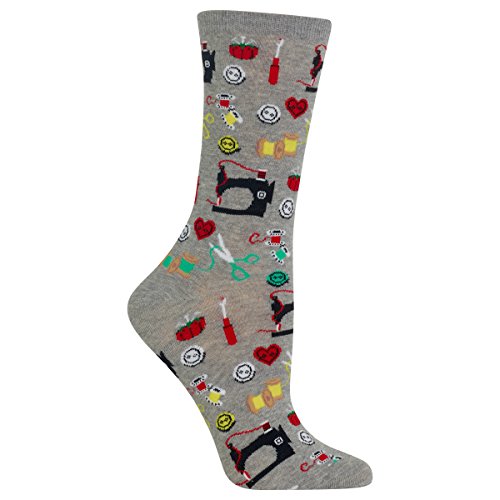 Hot Sox womens Conversation Starter Novelty Fashion Casual Sock, Sewing Supplies (Sweatshirt Grey Heather), 4 10 US