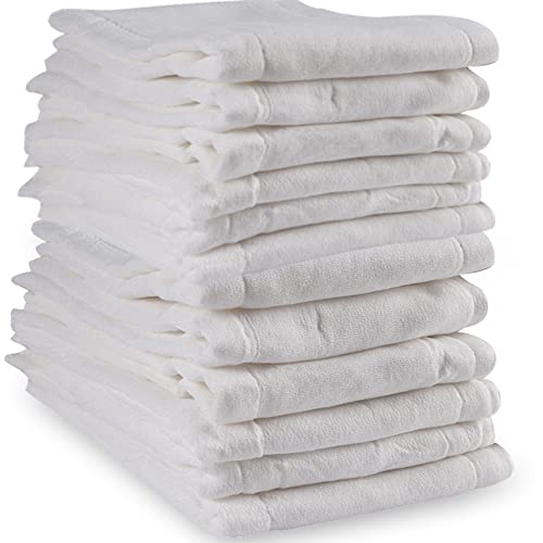 Prefold Cloth Diapers - Premium Cotton, Fasoar 3 Ply Environmental Friendly Baby Washable Diaper Covers for Babies to Toddlers Multi-Use (10-35 lbs) 12 Count