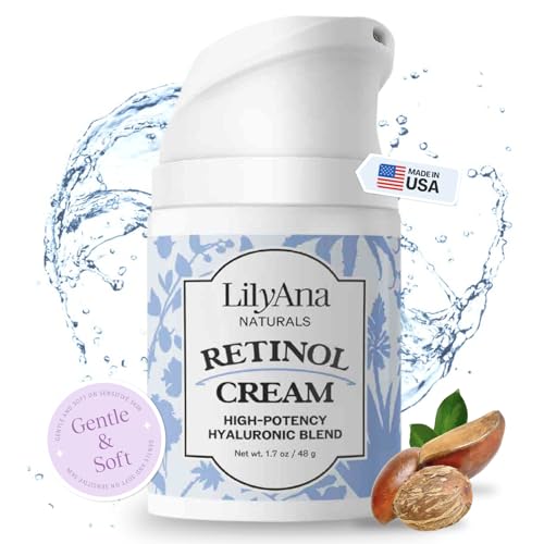 LilyAna Naturals Retinol Cream - Made in USA, Anti Aging Moisturizer for Face and Neck,Wrinkle, Retinol Complex - 1.7oz