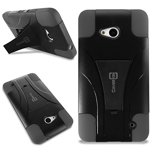 CoverON for Microsoft Lumia 640 Hybrid Kickstand Case [Dual Defense] Hard Heavy Duty Protective Shockproof Phone Cover - (Gray/Black)
