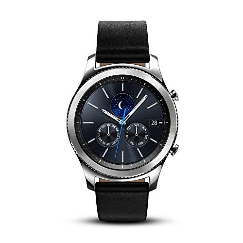 Samsung Gear S3 Classic Smartwatch 4GB SM-R770 with Leather Band (Silver) Tizen OS - International Version with No Warranty (Renewed)