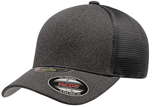Flexfit unisex adult Flexfit Melange Unipanel Trucker Cap, Dark Grey, Large-X-Large US