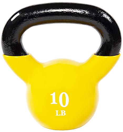 BalanceFrom Everyday Essentials All-Purpose Color Vinyl Coated Kettlebell, 10 Pounds