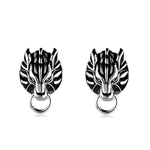 New 2PCS Final FF7 Fantasy Cloud Wolf Earring Earnail 925 Sterling Silver ear stud Cosplay Earrings Prop Gifts