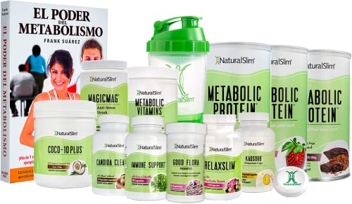 Naturalslim Personal Program Complete Wellness Kit Supplement with FREE Frank Suarez Metabolismo Books (Spanish Edition) & Weekly Consultation - Ultimate Guide to Healthy Metabolism