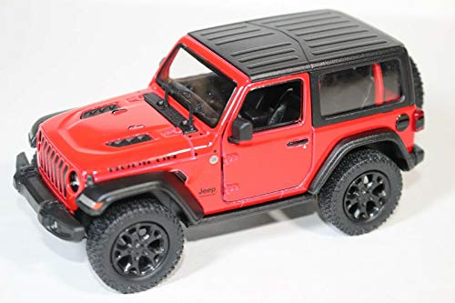 KiNSMART 2018 Jeep Wrangler Rudicon Hard Top Red 5' 1:34 Scale Die Cast Metal Model Toy w/ Pullback Action