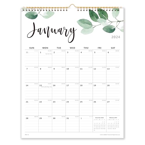 2024 Monthly Wall Calendar, Runs from Jan 2024 to Jun 2025,12 x 15 Inches, Twin-Wire Binding, Perfect for Organizing & Planning