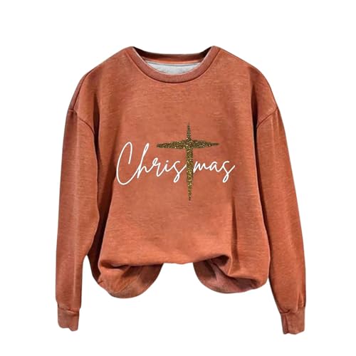  Today 2023 Thanksgiving Crucifix Sweatshirt For Women Christmas Print,Oversized Crewneck Long Sleeve Causal Gift Turkey Pullover Friday The 13th My Orders Lightning Clearance Deals