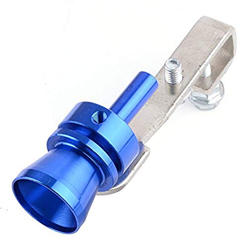 FILOL 2PCS Blue Aluminum Alloy Universal Car Turbo Whistle, Car Refitting Turbo Whistle Exhaust Pipe Sound Turbo Tail (L)