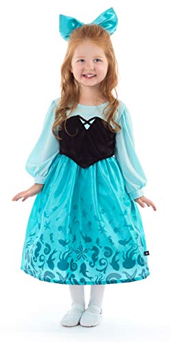 Little Adventures Mermaid Day Dress Costume with Hairbow (Medium Age 3-5) - Machine Washable Child Pretend Play and Party Dress with No Glitter