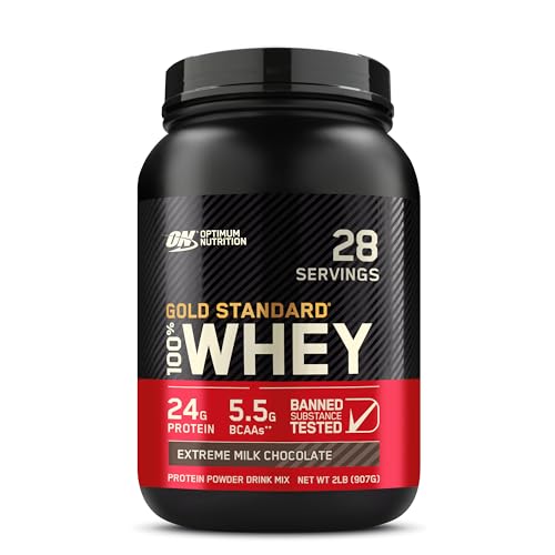 Optimum Nutrition Gold Standard 100% Whey Protein Powder, Extreme Milk Chocolate, 2 Pound (Pack of 1)