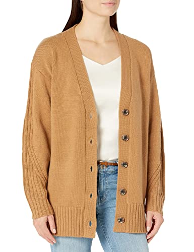 Autumn Essentials Women's Oversized Button-Front Cardigan Camel XX-Large