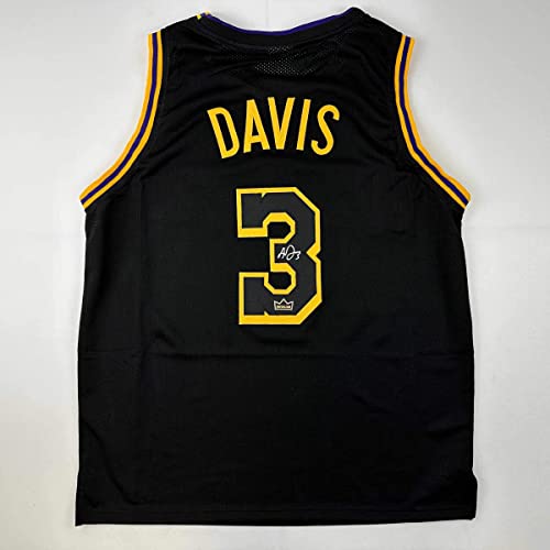 Facsimile Autographed Anthony Davis Los Angeles LA Black Mamba Reprint Laser Auto Basketball Jersey Size Men's XL