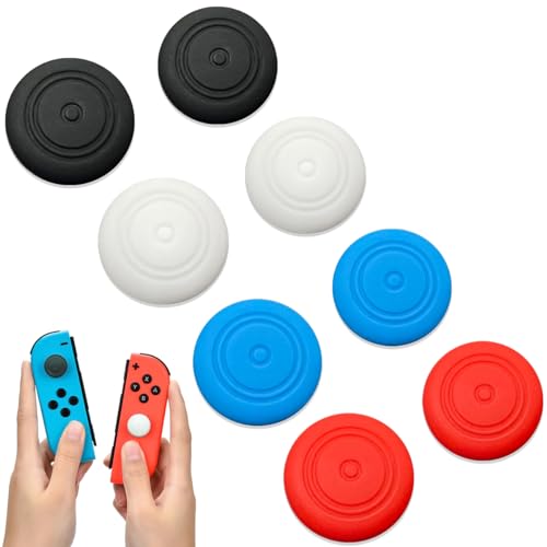 8Pcs Cute Soft Silicone Switch Joycon Thumb Grips Caps, Joystick Caps Compatible with Nintendo Switch/OLED/Switch Lite, Analog Stick Grips Button caps for Switch (B-Mix)