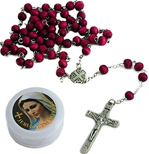 Women's 22' JERUSALEM Red Rose Smell Scented Olive Wooden Rosary Beads Cross Necklace / Wood Crucifix Chain Pendant Prayer Holy Praying Pray Unique Beautiful Long Fashion Jewelry Bracelet Jesus Beaded Christianity altar vestment tabernacle monstrance religious chasuble catholic jesus thurible infant of prague orthodox santos Lot cassock stole censer ciborium cope shrine st michael pyx holy water religious medals stations of the cross sacred heart fatima mary surplice alb missal saint michael triptych lourdes olive wood mitre pocket shrine agnus dei holy family relic document black madonna pope francis sick call paten theca Christianity st anthony medal pieta chalkware bishop pall guadalupe reliquary paraments jude prayerbook praying hands nun doll joan of arc blessed santos crown angel statue st george vintage bible lampada christian jewelry risen christ daprato magdalene milagro Rosery last supper breviary