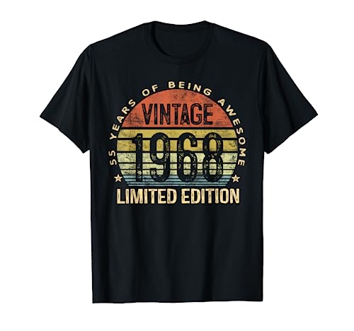 Vintage 1968 Limited Edition 55 Year Old Gifts 55th Birthday T-Shirt