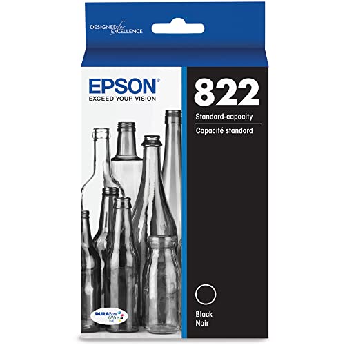 EPSON 822 DURABrite Ultra Ink Standard Capacity Black Cartridge (T822120-S) Works with WorkForce Pro WF-3820, WF-3823, WF-4820, WF-4830, WF-4833, WF-4834
