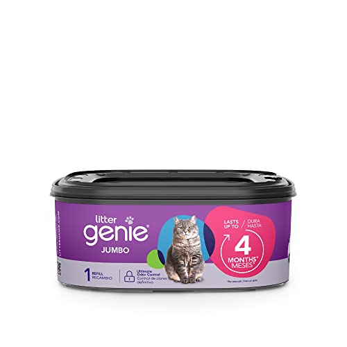 Litter Genie Refill Bags | Jumbo 1-Pack | Up to 4 Months of Supply in 1 Cartridge | Ultimate Odor Control Cat Litter Bags