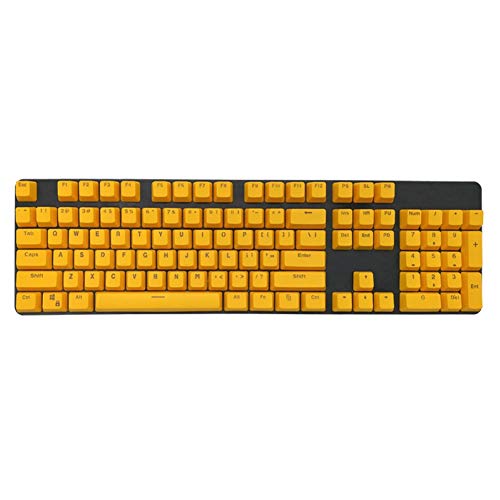 104Pcs/Set PBT Translucent Keyboard Keycap,Universal Backlight KeyCaps, 87/104 Personalized Customization Multi-Color Mechanical Keyboard Yellow