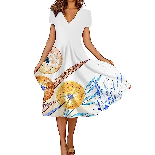 Summer Dresses for Women 2024 Womens Dresses Dresses for Women 2024 Spring Dresses for Women 2024 Printed Dresses Short Sleeve Casual Beach Dress Flowy Maxi Dress Vacation Sun Dress