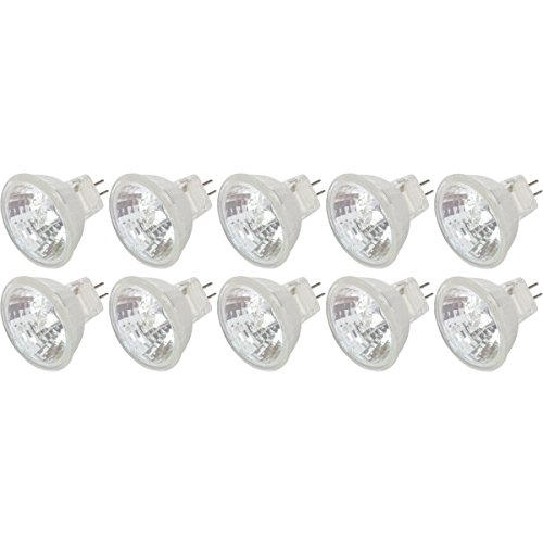 Simba Lighting MR11 Halogen 20W 12V FTD Spotlight Light Bulbs (10 Pack) 2-Pin 220lm for Landscape, Accent, Track Lights, and Fiber Optics, GU4 Bi-Pin Base, Glass Cover, Warm White 2700K Dimmable