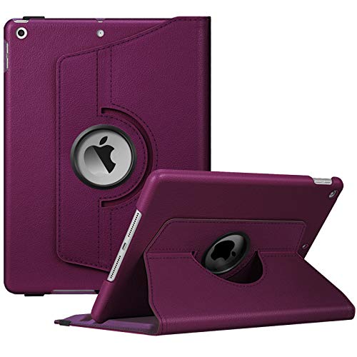 Fintie Rotating Case for iPad 9th Generation (2021) / 8th Generation (2020) / 7th Gen (2019) 10.2 Inch - 360 Degree Rotating Stand Cover with Pencil Holder, Auto Wake Sleep, Purple