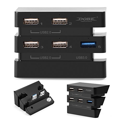 5-Port USB Hub for PS4 Pro ,2.0 & 3.0 Expansion Hub Controller Adapter High Speed 5-Port USB Hub ,for 4 Pro Game Console