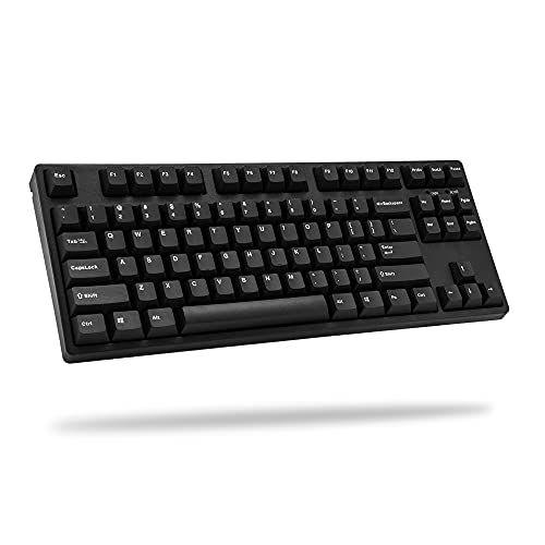 iKBC CD87 V2 Ergonomic Mechanical Keyboard with Cherry MX Black Switch for Windows and Mac, Tenkeyless Keyboard Upgraded with Mistel PBT Double Shot Keycaps for Desktop and Laptop, Solid Build Quality