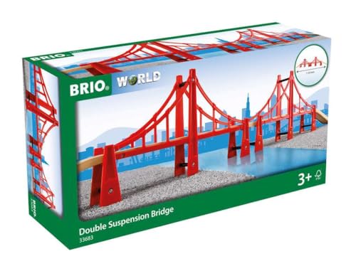 BRIO World - 33683 Double Suspension Bridge | 5 Piece Toy Train Accessory for Kids Age 3 and Up
