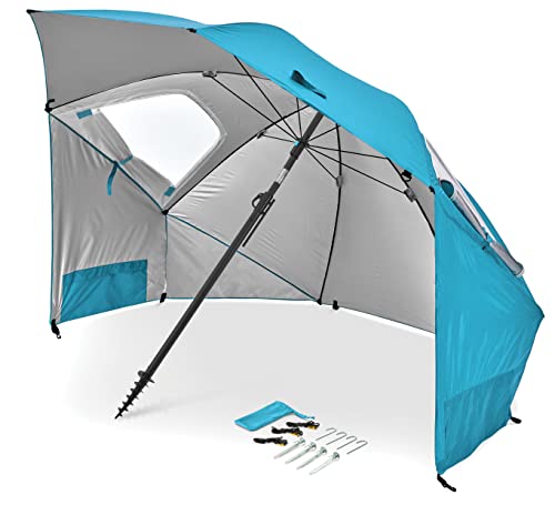 Sport-Brella Premiere XL UPF 50+ Umbrella Shelter for Sun and Rain Protection (9-Foot), Aqua