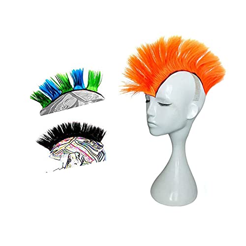HHongJM Helmet Hawks Motorcycle Helmet Mohawk Synthetic Wigs for Bicycle/Almost Helmet/Stick Reusable Design/Yellow