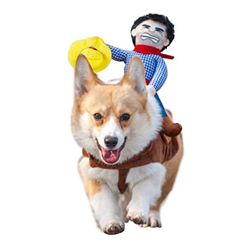 iSmarten Pet Costume Dog Costume Clothes Pet Outfit Suit Cowboy Rider Style with Doll and Hat Pet Costume (S)