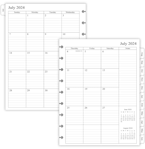 newestor 2024-2025 Monthly Planner Refills for Happy Planner, 18 Months from July 2024 to December 2025-9 Discs Punched, Classic Size, 7' x 9-1/4'