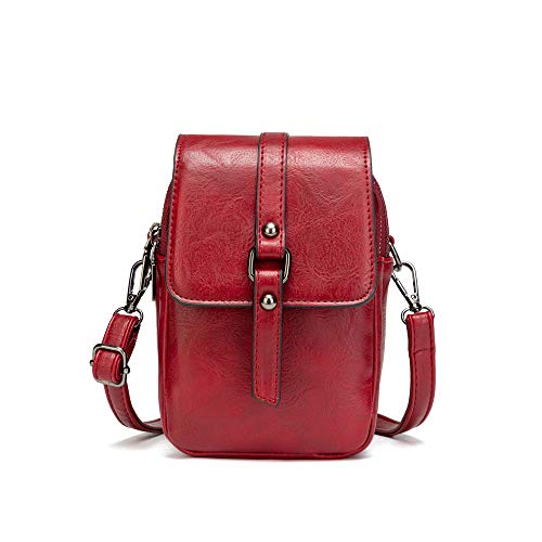 Women Vintage Crossbody Phone Bag, Small Messenger Shoulder Bag Cash Handbag Wallet Purse