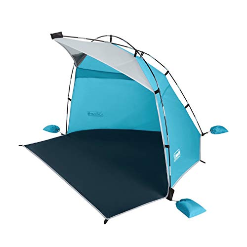 Coleman Beach Shade Canopy, Portable and Lightweight Sun Shelter with UPF 50+ UV Protection, Compact Beach Shade Tent Sets Up in 5 Minutes, Multiple