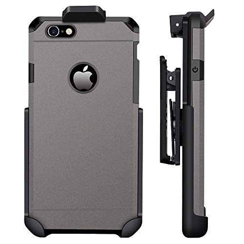 ImpactStrong Heavy Duty Case and Belt Clip Combo for iPhone 6 and iPhone 6s, Dual Layer Drop Protection Cover and Holster - Gun Metal