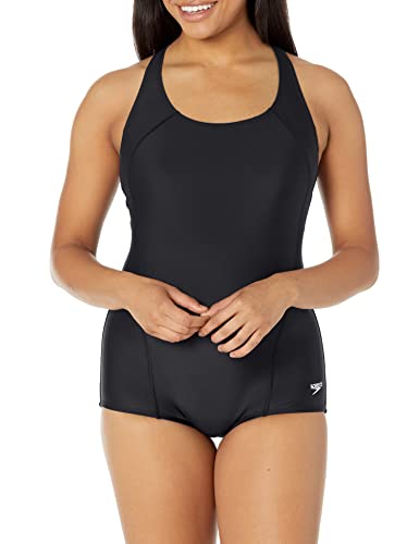 speedo Women's Swimsuit One Piece PowerFlex Princess Seam Ultraback Conservative Cut,speedo Black,20