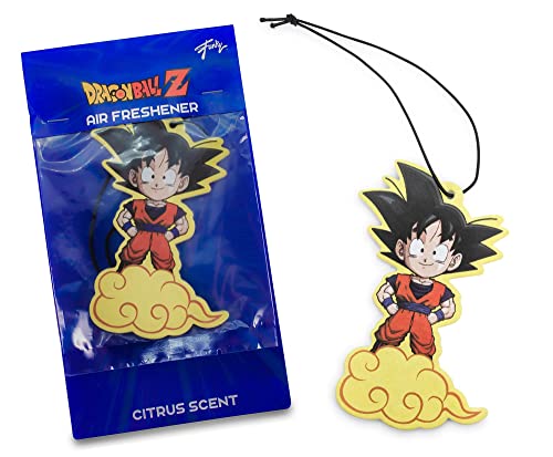 Dragon Ball Z Chibi Goku on Nimbus Air Freshener, Citrus Scent | Provides Long-Lasting Fragrance, Odor Eliminator for a Clean Room, Car, Office | Anime Manga Gifts and Collectibles
