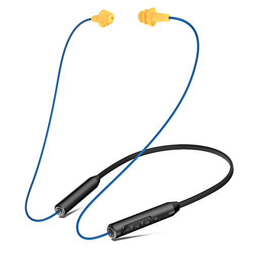 MIPEACE Bluetooth Earplug Headphones, Neckband Wireless Earbuds earplugs-29db Noise Reduction isolating in-Ear earplug Earphones and Controls,IPX5 sweatproof,20+Hour Battery(Blue)