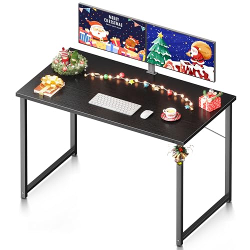 Coleshome 40 Inch Computer Desk, Modern Simple Style Desk for Home Office, Study Student Writing Desk, Black