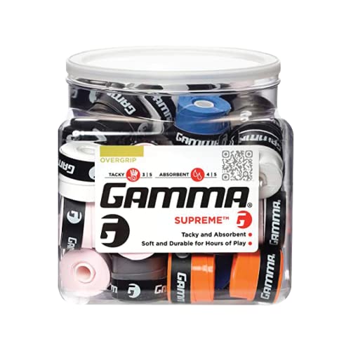 GAMMA unisex adult 60 Jar supreme overgrip, Assorted, Jar US
