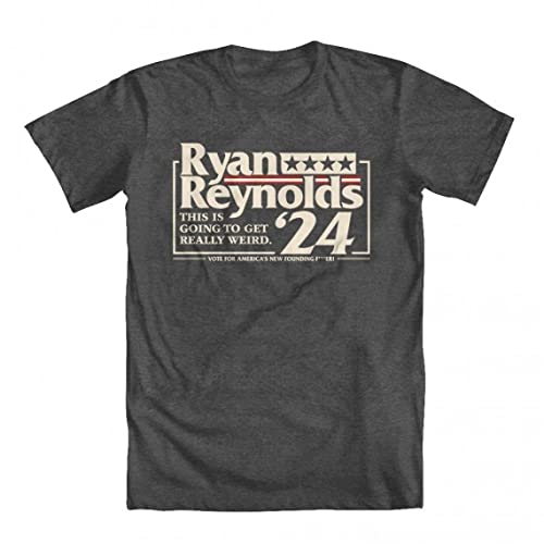 GEEK TEEZ Ryan Reynolds for Prez Men's T-Shirt Charcoal Large